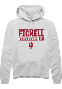 Luca Fickell  Rally Indiana Hoosiers Mens White NIL Stacked Box Long Sleeve Hoodie