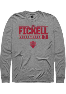 Luca Fickell  Indiana Hoosiers Graphite Rally NIL Stacked Box Long Sleeve T Shirt