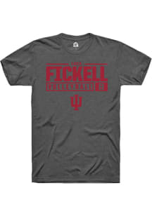 Luca Fickell  Indiana Hoosiers Dark Grey Rally NIL Stacked Box Short Sleeve T Shirt