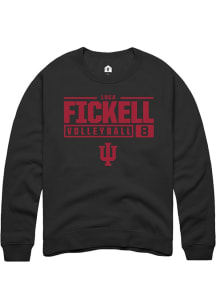 Luca Fickell  Rally Indiana Hoosiers Mens Black NIL Stacked Box Long Sleeve Crew Sweatshirt