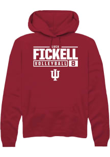 Luca Fickell  Rally Indiana Hoosiers Mens Red NIL Stacked Box Long Sleeve Hoodie