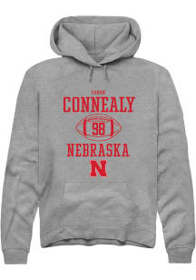 Conor Connealy  Rally Nebraska Cornhuskers Mens Graphite NIL Sport Icon Long Sleeve Hoodie