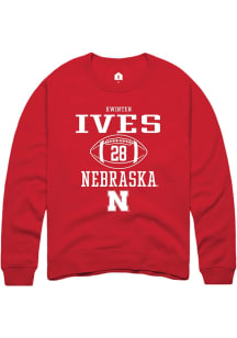 Kwinten Ives  Rally Nebraska Cornhuskers Mens Red NIL Sport Icon Long Sleeve Crew Sweatshirt