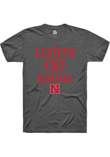Sua Lefotu  Nebraska Cornhuskers Dark Grey Rally NIL Sport Icon Short Sleeve T Shirt