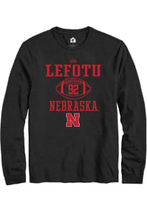 Sua Lefotu  Nebraska Cornhuskers Black Rally NIL Sport Icon Long Sleeve T Shirt