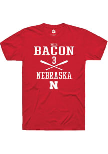 Bella Bacon  Nebraska Cornhuskers Red Rally NIL Sport Icon Short Sleeve T Shirt