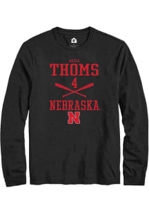 Malia Thoms  Nebraska Cornhuskers Black Rally NIL Sport Icon Long Sleeve T Shirt