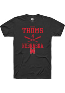 Malia Thoms  Nebraska Cornhuskers Black Rally NIL Sport Icon Short Sleeve T Shirt