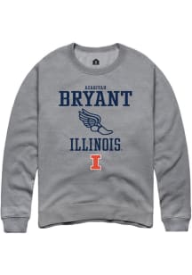 Azariyah Bryant  Rally Illinois Fighting Illini Mens Graphite NIL Sport Icon Long Sleeve Crew Swea..