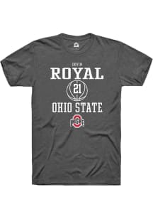 Devin Royal  Ohio State Buckeyes Dark Grey Rally NIL Sport Icon Short Sleeve T Shirt