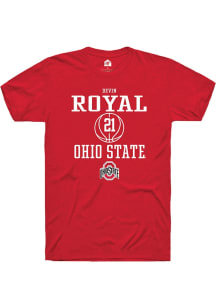 Devin Royal  Ohio State Buckeyes Red Rally NIL Sport Icon Short Sleeve T Shirt