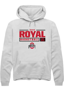 Devin Royal  Rally Ohio State Buckeyes Mens White NIL Stacked Box Long Sleeve Hoodie