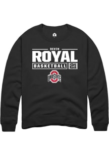 Devin Royal  Rally Ohio State Buckeyes Mens Black NIL Stacked Box Long Sleeve Crew Sweatshirt