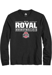 Devin Royal  Ohio State Buckeyes Black Rally NIL Stacked Box Long Sleeve T Shirt
