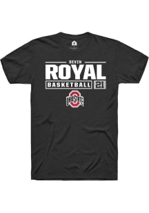Devin Royal  Ohio State Buckeyes Black Rally NIL Stacked Box Short Sleeve T Shirt