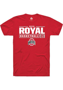 Devin Royal  Ohio State Buckeyes Red Rally NIL Stacked Box Short Sleeve T Shirt