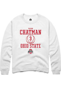 Taison Chatman  Rally Ohio State Buckeyes Mens White NIL Sport Icon Long Sleeve Crew Sweatshirt