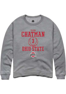 Taison Chatman  Rally Ohio State Buckeyes Mens Graphite NIL Sport Icon Long Sleeve Crew Sweatshirt