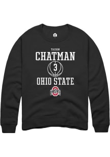 Taison Chatman  Rally Ohio State Buckeyes Mens Black NIL Sport Icon Long Sleeve Crew Sweatshirt