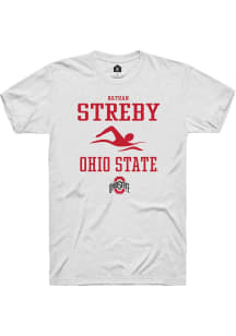 Nathan Streby  Ohio State Buckeyes White Rally NIL Sport Icon Short Sleeve T Shirt