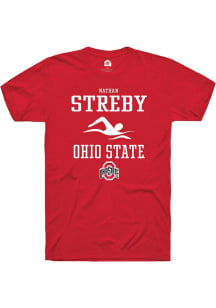 Nathan Streby  Ohio State Buckeyes Red Rally NIL Sport Icon Short Sleeve T Shirt