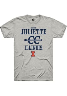Shawn Juliette  Illinois Fighting Illini Ash Rally NIL Sport Icon Short Sleeve T Shirt