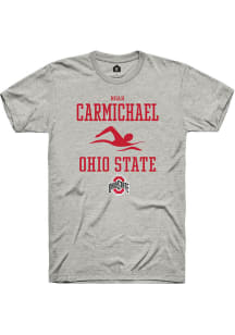 Noah Carmichael  Ohio State Buckeyes Ash Rally NIL Sport Icon Short Sleeve T Shirt
