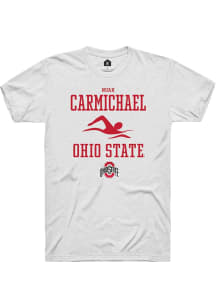 Noah Carmichael  Ohio State Buckeyes White Rally NIL Sport Icon Short Sleeve T Shirt