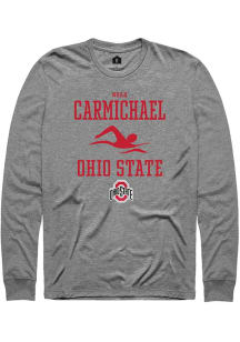 Noah Carmichael  Ohio State Buckeyes Graphite Rally NIL Sport Icon Long Sleeve T Shirt