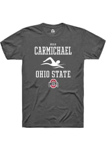Noah Carmichael  Ohio State Buckeyes Dark Grey Rally NIL Sport Icon Short Sleeve T Shirt