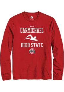 Noah Carmichael  Ohio State Buckeyes Red Rally NIL Sport Icon Long Sleeve T Shirt