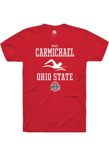 Noah Carmichael  Ohio State Buckeyes Red Rally NIL Sport Icon Short Sleeve T Shirt