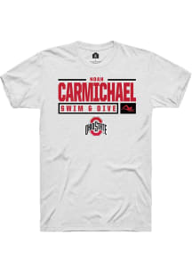 Noah Carmichael  Ohio State Buckeyes White Rally NIL Stacked Box Short Sleeve T Shirt