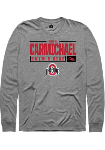 Noah Carmichael  Ohio State Buckeyes Graphite Rally NIL Stacked Box Long Sleeve T Shirt