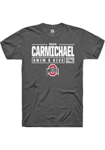 Noah Carmichael  Ohio State Buckeyes Dark Grey Rally NIL Stacked Box Short Sleeve T Shirt