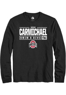Noah Carmichael  Ohio State Buckeyes Black Rally NIL Stacked Box Long Sleeve T Shirt