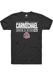 Noah Carmichael  Ohio State Buckeyes Black Rally NIL Stacked Box Short Sleeve T Shirt