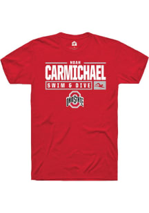 Noah Carmichael  Ohio State Buckeyes Red Rally NIL Stacked Box Short Sleeve T Shirt