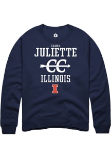 Shawn Juliette  Rally Illinois Fighting Illini Mens Navy Blue NIL Sport Icon Long Sleeve Crew Swea..