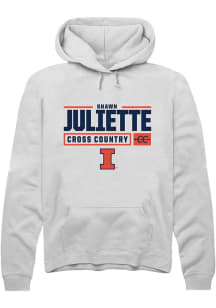 Shawn Juliette  Rally Illinois Fighting Illini Mens White NIL Stacked Box Long Sleeve Hoodie