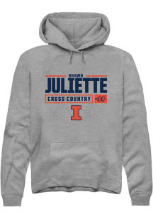 Shawn Juliette  Rally Illinois Fighting Illini Mens Graphite NIL Stacked Box Long Sleeve Hoodie