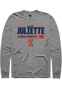 Shawn Juliette  Illinois Fighting Illini Graphite Rally NIL Stacked Box Long Sleeve T Shirt