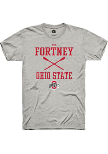 Ava Fortney  Ohio State Buckeyes Ash Rally NIL Sport Icon Short Sleeve T Shirt