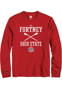 Ava Fortney  Ohio State Buckeyes Red Rally NIL Sport Icon Long Sleeve T Shirt
