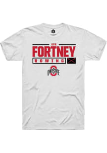 Ava Fortney  Ohio State Buckeyes White Rally NIL Stacked Box Short Sleeve T Shirt