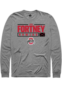 Ava Fortney  Ohio State Buckeyes Graphite Rally NIL Stacked Box Long Sleeve T Shirt