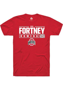Ava Fortney  Ohio State Buckeyes Red Rally NIL Stacked Box Short Sleeve T Shirt