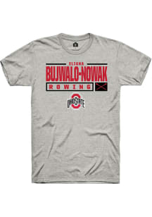 Eliana Bujwalo-Nowak  Ohio State Buckeyes Ash Rally NIL Stacked Box Short Sleeve T Shirt