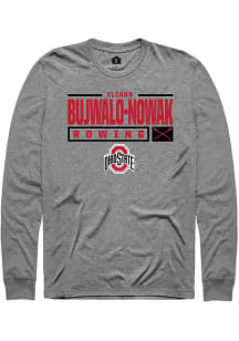 Eliana Bujwalo-Nowak  Ohio State Buckeyes Graphite Rally NIL Stacked Box Long Sleeve T Shirt