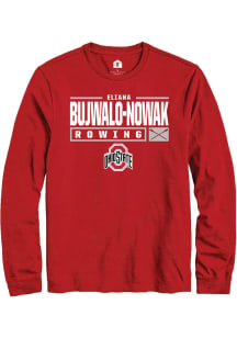 Eliana Bujwalo-Nowak  Ohio State Buckeyes Red Rally NIL Stacked Box Long Sleeve T Shirt